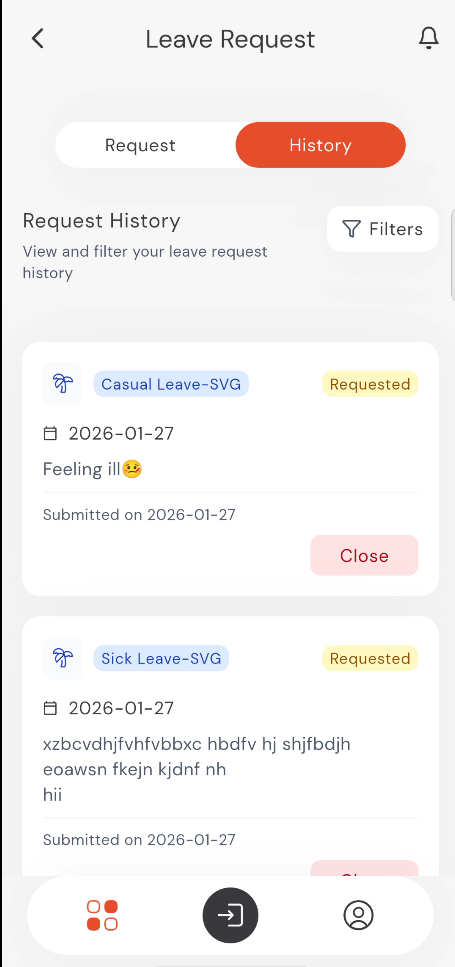 Leave History with Close Button