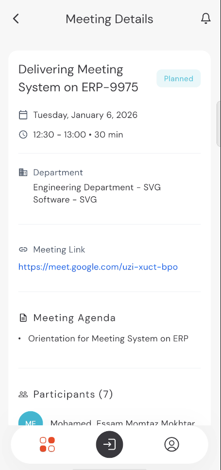 Detailed Meeting View