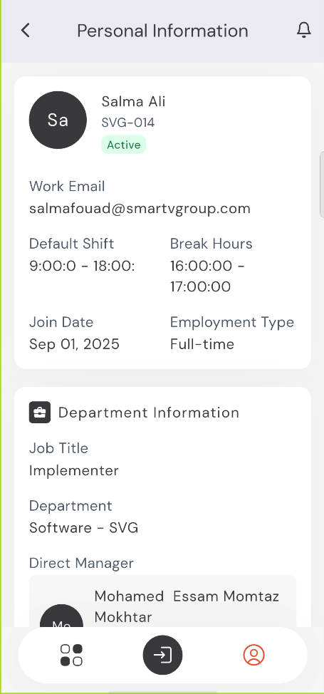 Personal Information Details